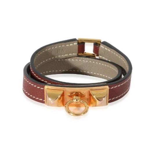 Hermès Vintage Pre-owned Tyg armband Brown, Dam