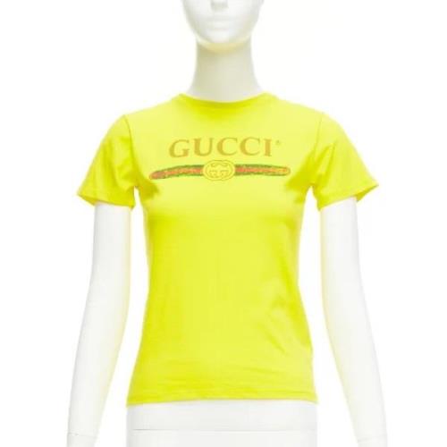 Gucci Vintage Pre-owned Bomull toppar Yellow, Dam