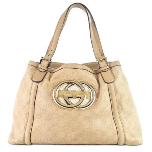 Gucci Vintage Pre-owned Laeder totevskor Beige, Dam