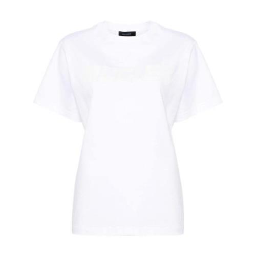 Mugler Vit Bomull T-shirt med Logotyp White, Dam