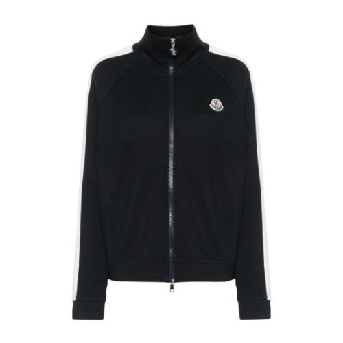 Moncler Blå Bomull Dragkedja Sweatshirt Blue, Dam