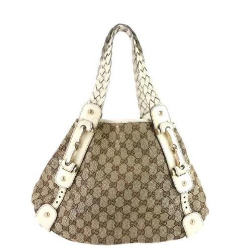 Gucci Vintage Pre-owned Canvas axelremsvskor Beige, Dam