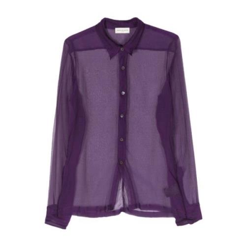 Dries Van Noten Stilig Congreve Skjorta för Män Purple, Herr