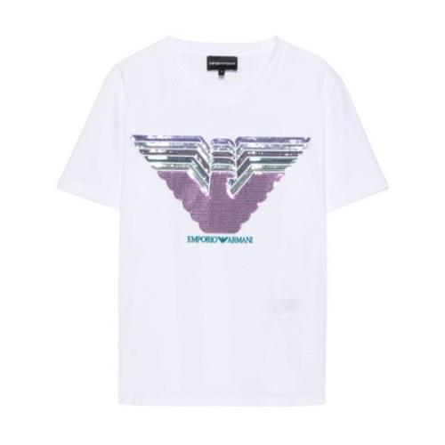 Emporio Armani Logo Bomull T-shirt Vit Polos White, Dam