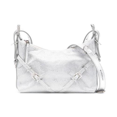 Givenchy Silver Mini Voyou Crossbody Väska Gray, Dam