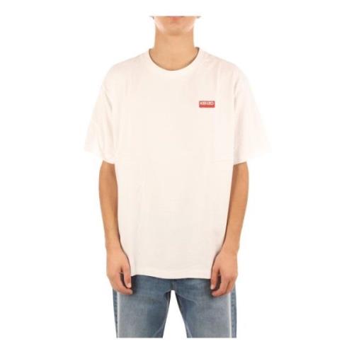 Kenzo Bomull Crewneck T-shirt med Tryck White, Dam