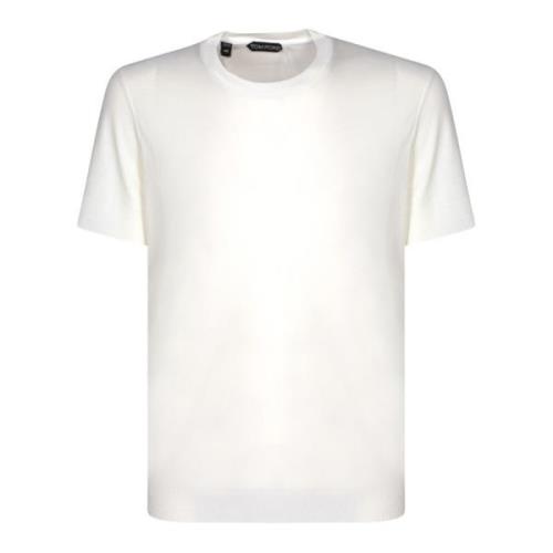 Tom Ford Vit Bomullsblandning T-shirt Rundhals White, Herr