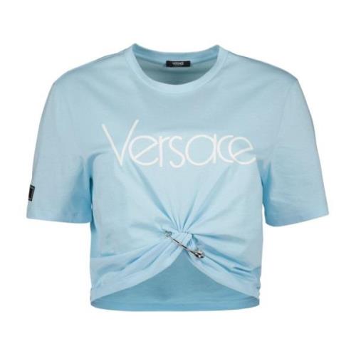 Versace Crop T-shirt 1978 Re-Edition Blue, Dam