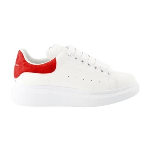 Alexander McQueen Lamé Logo Oversize Läder Sneakers White, Herr