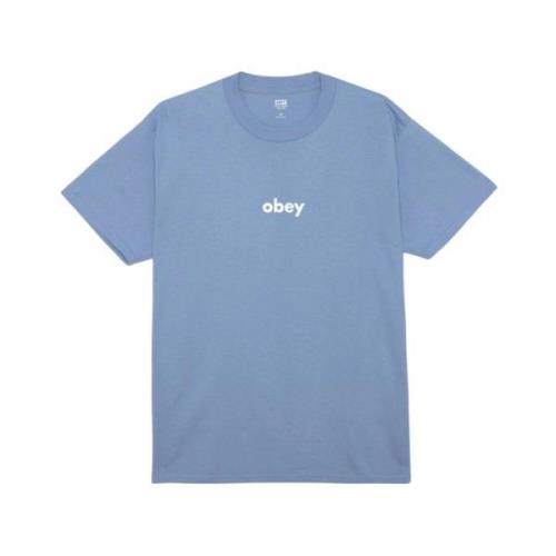 Obey Logo T-shirt, Casual Stil Blue, Herr