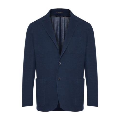 Canali Bomullsblandad Jacka med Fickor Blue, Herr