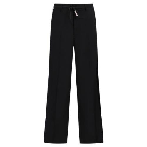 Marni Tropical wool trousers with satin stripes Black, Herr