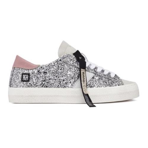 D.a.t.e. Silver Glitter Låga Sneakers Gray, Dam