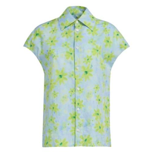 Marni Poplin kokongskjorta med paradtryck Multicolor, Dam