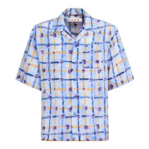 Marni Habotai silk bowling shirt with saraband print Multicolor, Herr