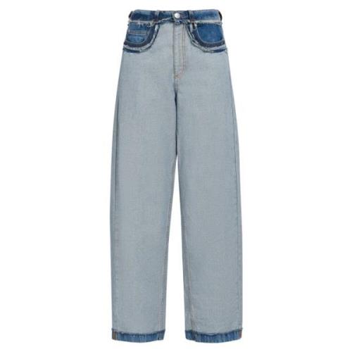 Marni Inside-out denim carrot-fit jeans Blue, Dam