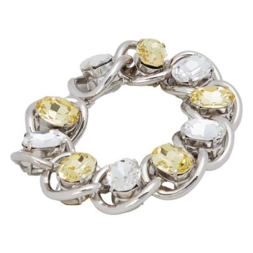 Marni Rhinestone chunky chain bracelet Gray, Dam
