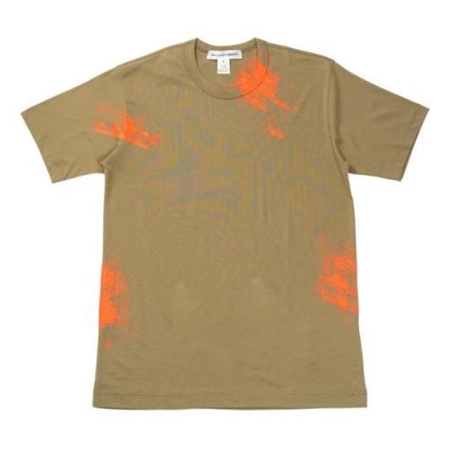 Comme des Garçons Handgjord Bomull Splash Grafisk T-shirt Green, Herr