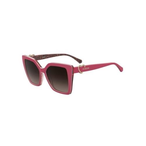 Love Moschino Fuchsia Brown Shaded Solglasögon Mol067/S Mu1(Ha) Pink, ...