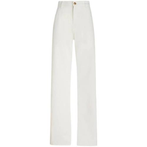 Etro Vita Blommiga Jeans med Pegaso Brodyr White, Dam