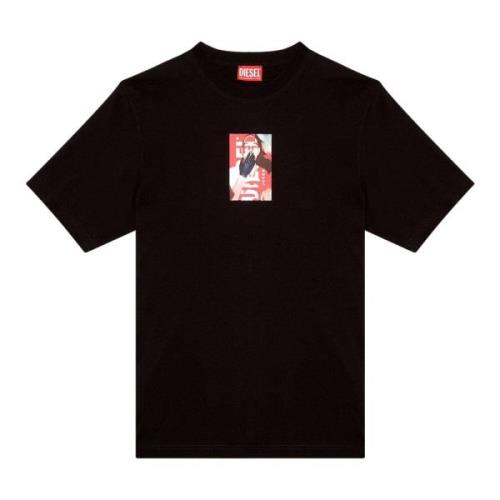 Diesel T-shirt med fototryck logo Black, Herr