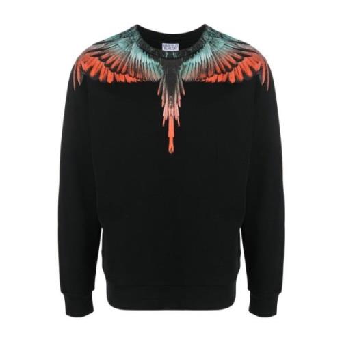 Marcelo Burlon Svart Wings Sweatshirt Black, Herr