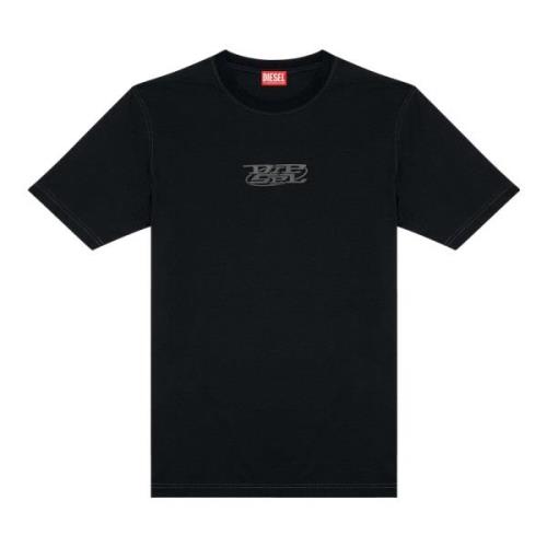 Diesel Logotryckt T-shirt i merceriserad bomull Black, Herr