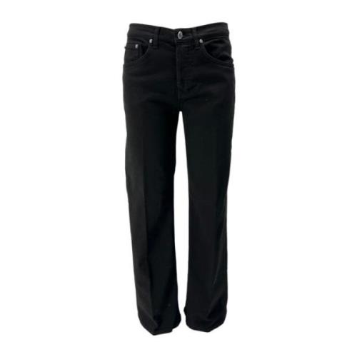 Dondup Svarta Wide Leg Jeans Black, Dam