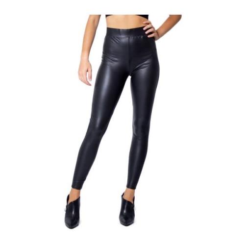 Only Cool Coated Leggings Black, Dam