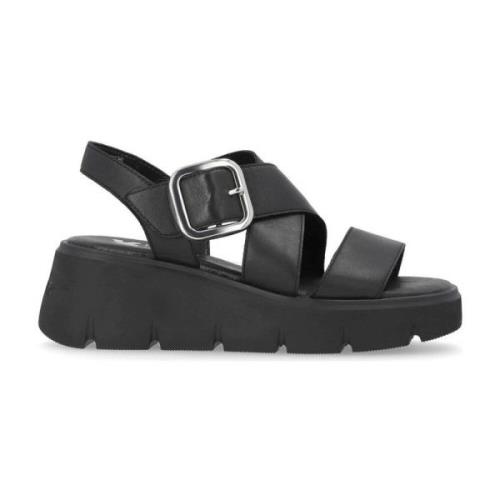 Rieker Svarta Casual Platta Öppna Sandaler Black, Dam