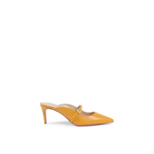 Dee Ocleppo Italienska Läder Point-Toe Mules Yellow, Dam