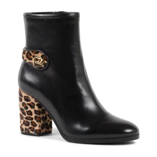 Dee Ocleppo Leopard Detalj Ankelboot med Klack Black, Dam