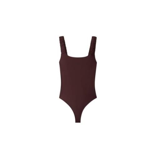 Sunnei Ruched Swimsuit Brown, Dam