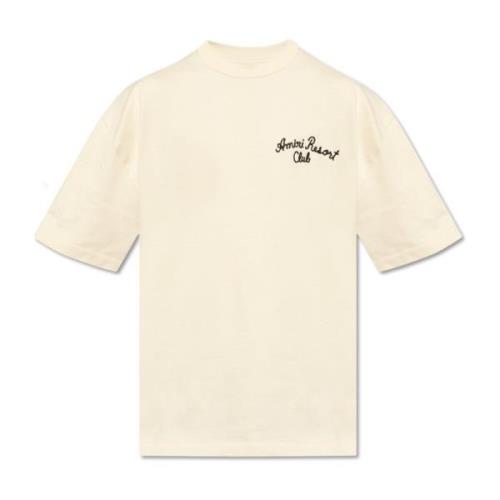 Amiri T-shirt med logotyp Beige, Herr