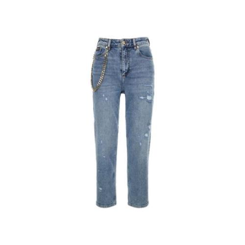 Just Cavalli Boyfriend Jeans med Metallkedja Detalj Blue, Dam
