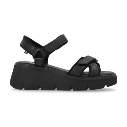 Rieker Svarta Casual Platta Sandaler Kvinnor Black, Dam