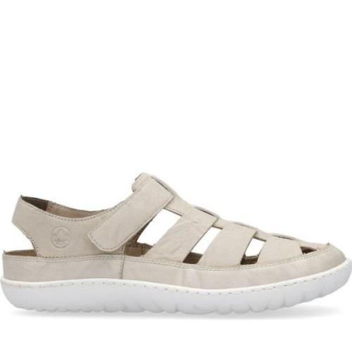 Rieker Beige Casual Platta Sandaler Beige, Dam