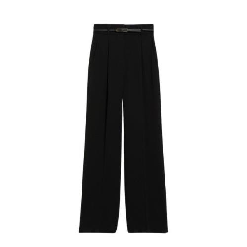 Max Mara Studio Klassiska Wides Byxor Black, Dam