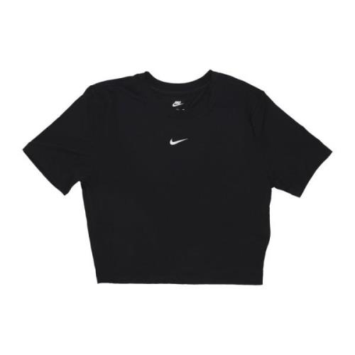 Nike Slim-Fit Crop Tee Svart/Vit Black, Dam
