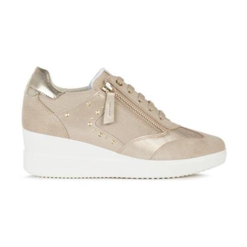 Geox Beige Stardust Sneakers för Kvinnor Beige, Dam