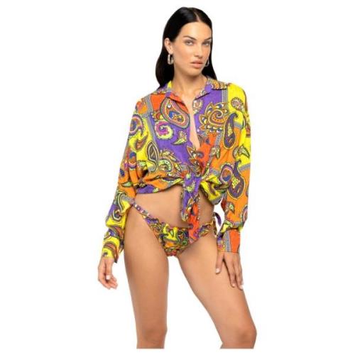 4Giveness EthnicStyle Cashmere Crop Skjorta Cover Up Multicolor, Dam