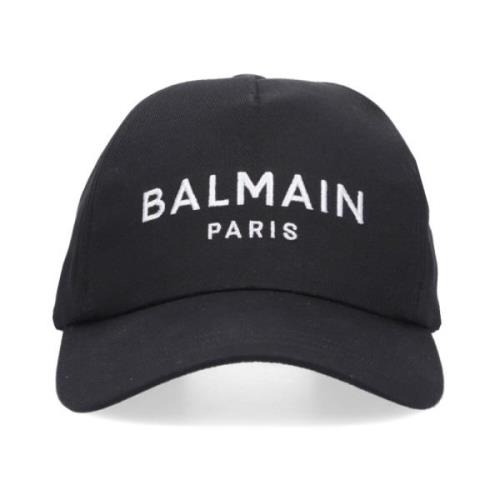 Balmain Svart baseballkeps med logobroderi Black, Dam