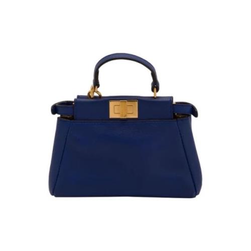 Fendi Vintage Pre-owned Laeder crossbodyvskor Blue, Dam