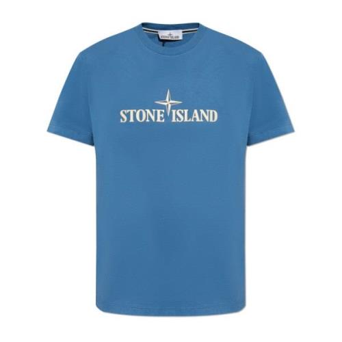 Stone Island T-shirt med logotyp Blue, Herr