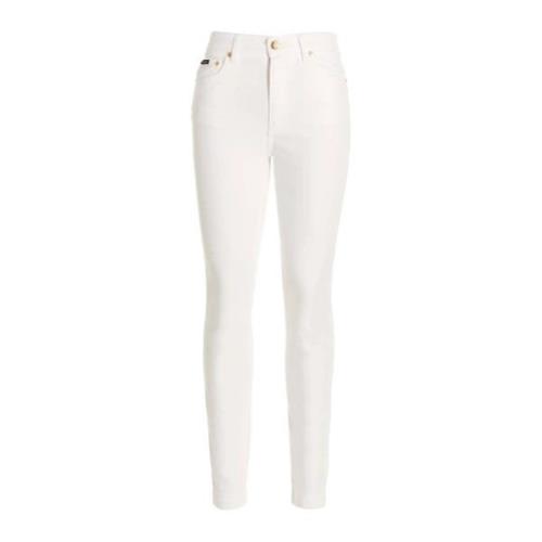 Dolce & Gabbana Audrey Denim Stretch Jeans med Remmar White, Dam