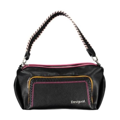 Desigual Svart Polyeten Handväska med Avtagbar Rem Black, Dam