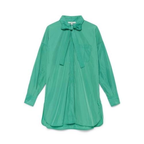 Maliparmi Oversize Taffeta Skjorta med Slips Green, Dam