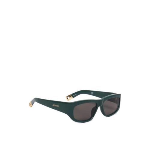 Jacquemus Grön Rundad Ram Solglasögon Italien Green, Unisex