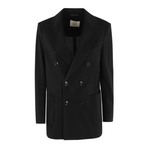 Circolo 1901 Dubbelknäppt Pique Blazer Black, Dam