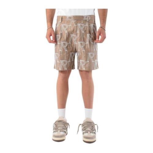 Represent Bomull Bermuda Shorts med Broderat Logotyp Beige, Herr